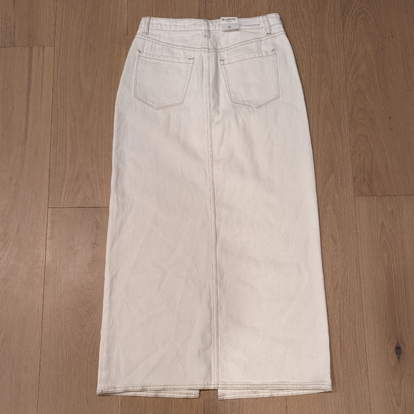 Cream Denim Maxi Skirt - Picture 8 of 9